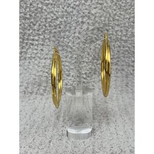 High Street Sterling Silver Gold Vermeil Large Hoop Earrings #65099